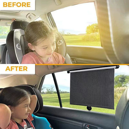 2 Pack Retractable Sun Shades for Blocks Heat and UV Rays Glare Protection