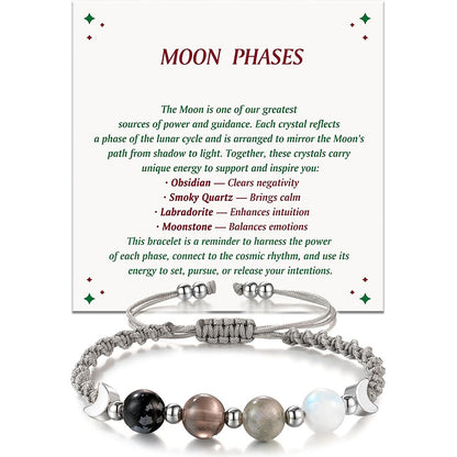 Moon Phase Crystal Healing Bracelet for Women