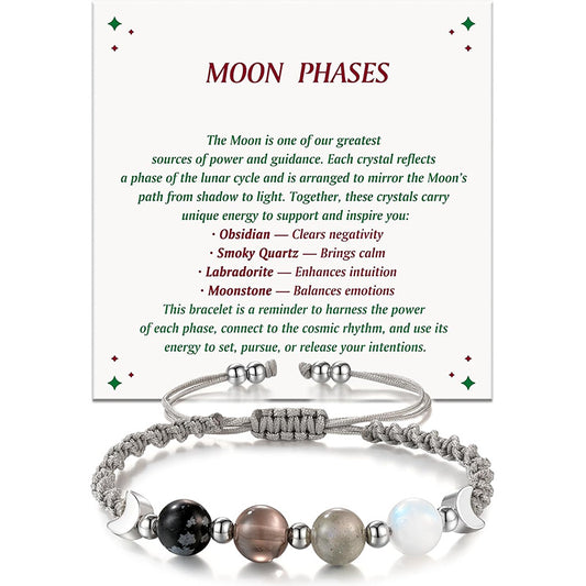 Moon Phase Crystal Healing Bracelet for Women