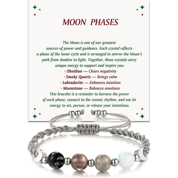 Moon Phase Crystal Healing Bracelet for Women