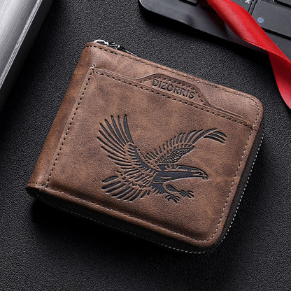 Men's Vintage Eagle Embossed Leather Wallet