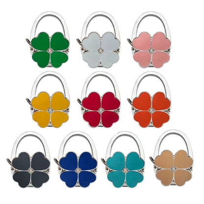 Zinc Alloy Buckle Four Leaf Clover Bag Hook - External Drip Oil Design Hanging Accessory