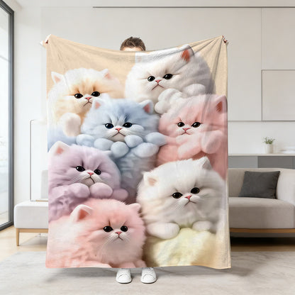 All Season Cute 3D Cat Flannel Comfortable Blanket