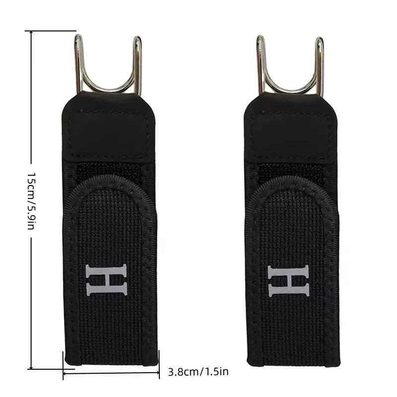 2PCS Tactical Metal Hook Elastic Belt Buckle-Less Invisible Waist Belt Closure