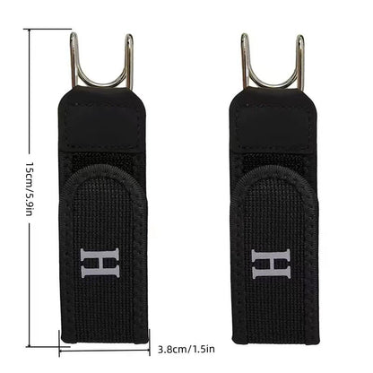 2PCS Tactical Metal Hook Elastic Belt Buckle-Less Invisible Waist Belt Closure