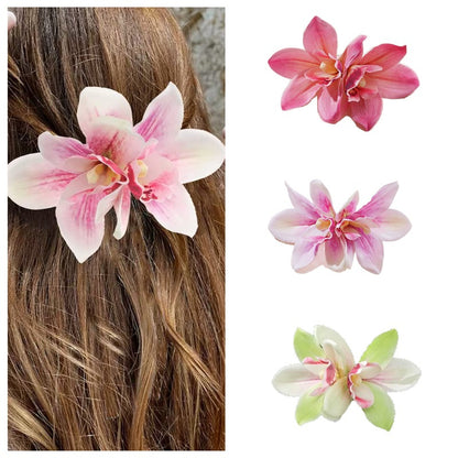 3 Pack Hawaiian Tropical Flower Hair Clips for Women