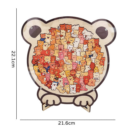 Irregular Cute Animal Wooden Puzzle With Stand