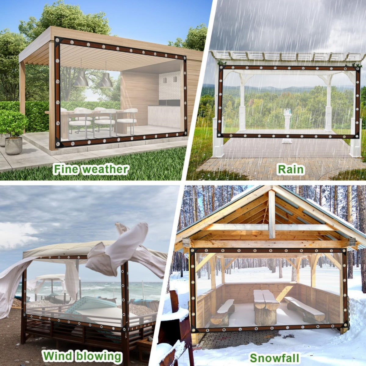 7*11FT Waterproof Clear Tarp with Grommets
