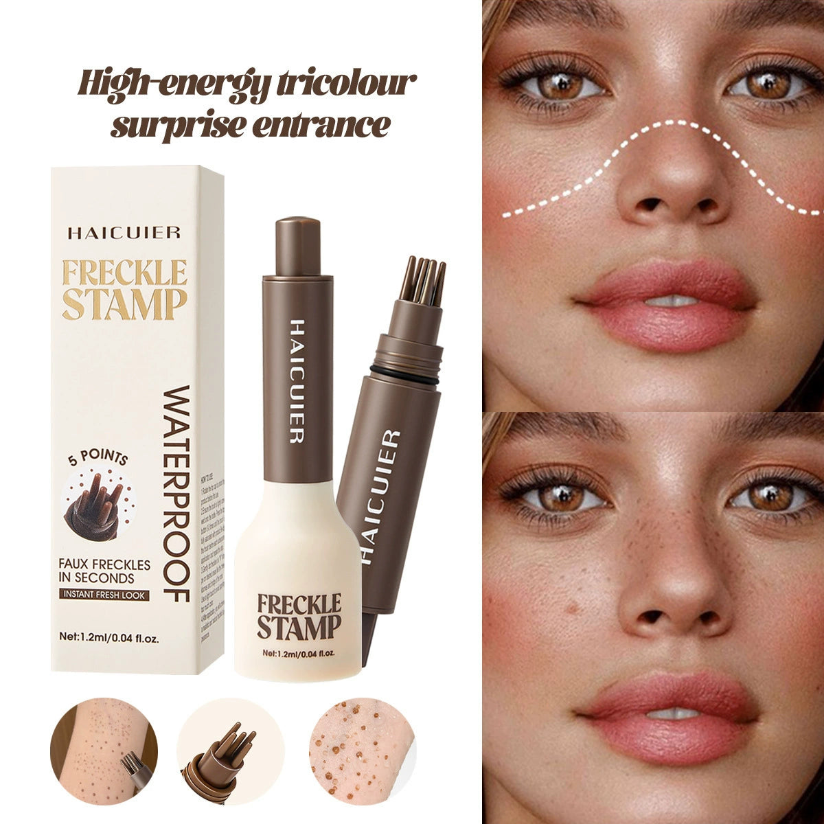 Freckle Stamp – Natural-Looking, Waterproof, Quick-Drying, Smudge-Resistant Faux Freckle Pen