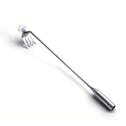 Stainless Steel Handle Manual Weeder Tool, 4- Tooth Weeder Tool for Gardening 16inch