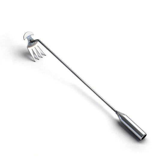 Stainless Steel Handle Manual Weeder Tool, 4- Tooth Weeder Tool for Gardening 16inch