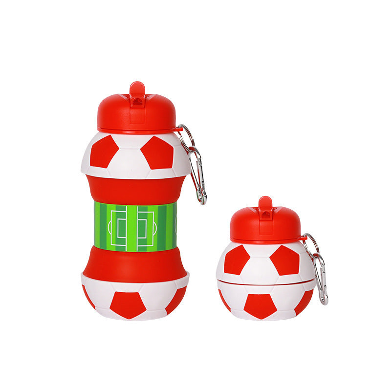550ML Portable Soccer Ball Foldup Water Bottle
