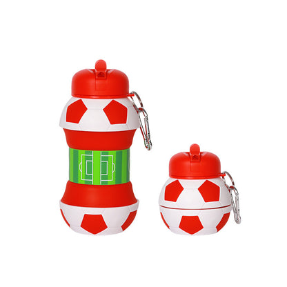 550ML Portable Soccer Ball Foldup Water Bottle