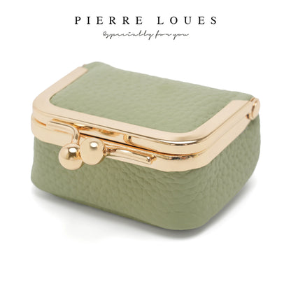 Mini Jewelry Box - Portable Vintage-Inspired Genuine Leather Coin Purse Jewelry Case with Kiss Lock