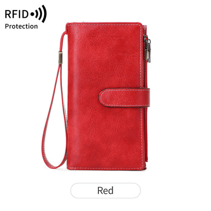 Leather Wallets for Women with RFID Blocking Credit Card Holder Large Capacity