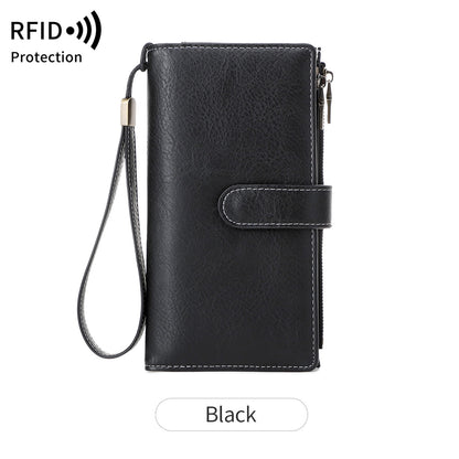 Leather Wallets for Women with RFID Blocking Credit Card Holder Large Capacity