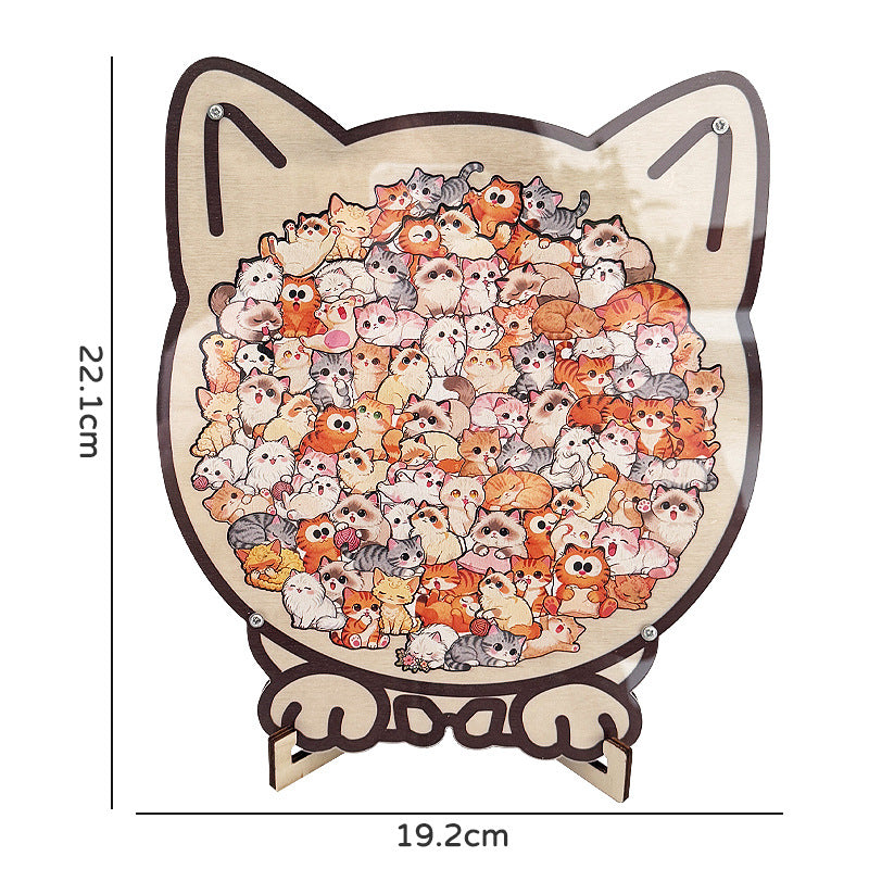 Irregular Cute Animal Wooden Puzzle With Stand