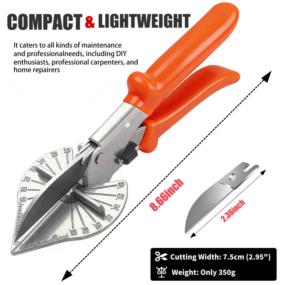 Multi Angle Miter Shear Cutter Hand Tools,45-135 Degree Adjustable Angle Scissors
