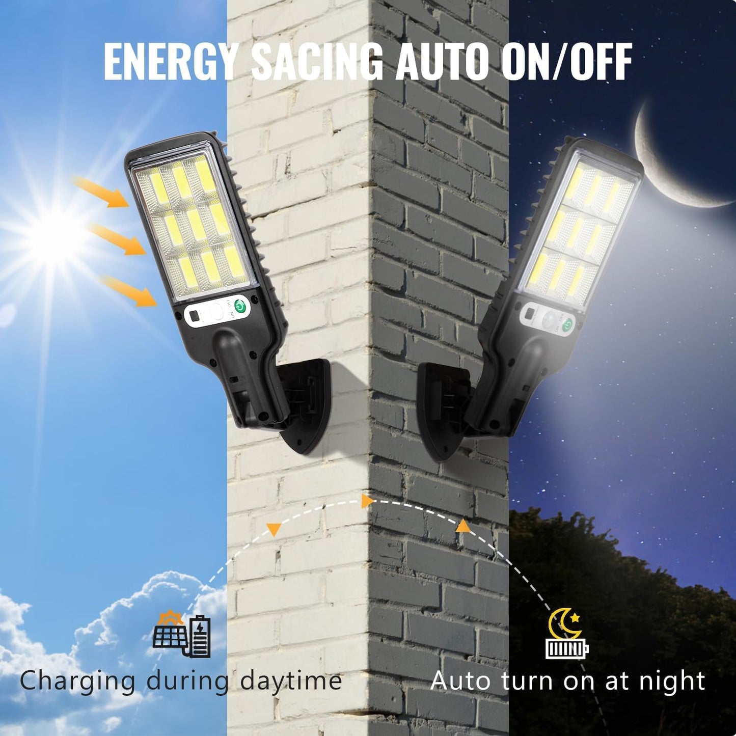 Waterproof LED Motion Sensor Lights Solar Powered