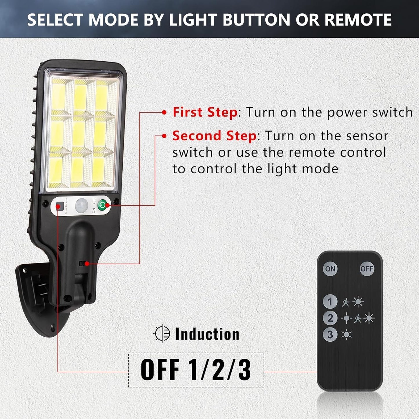 Waterproof LED Motion Sensor Lights Solar Powered