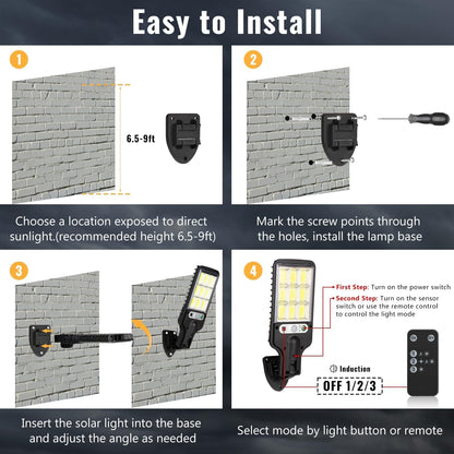 Waterproof LED Motion Sensor Lights Solar Powered