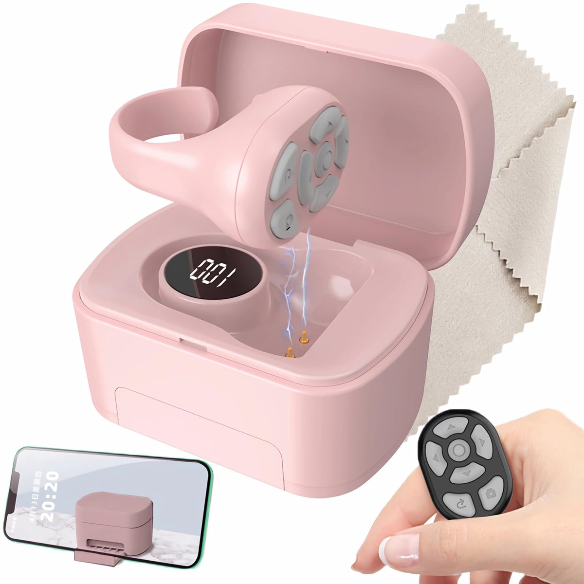 3-in-1 Wireless Mobile Selfie Cell Phone Remote Ring for iPhone iPad iOS Android