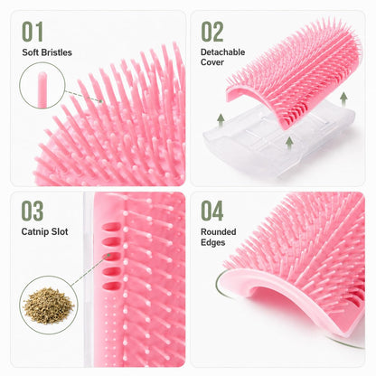 2 Pack Cat Self Groomer Wall Brush , Corner Cat Grooming Comb