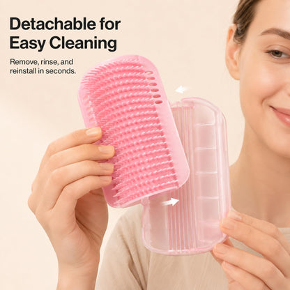 2 Pack Cat Self Groomer Wall Brush , Corner Cat Grooming Comb