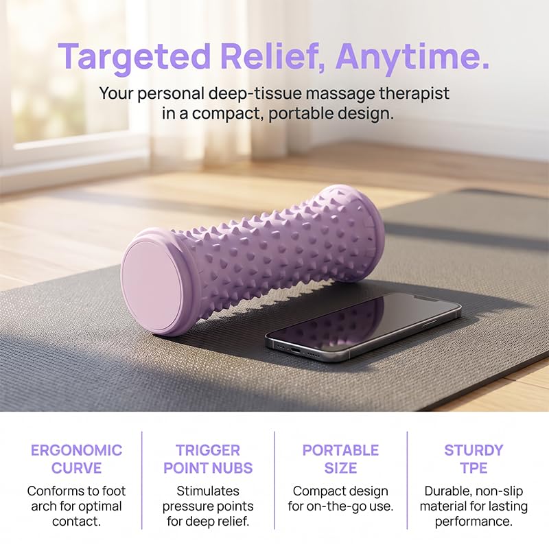 Plantar Fascia Relief Foot Massage Roller - Silicone Muscle Relaxation Massager Wheel