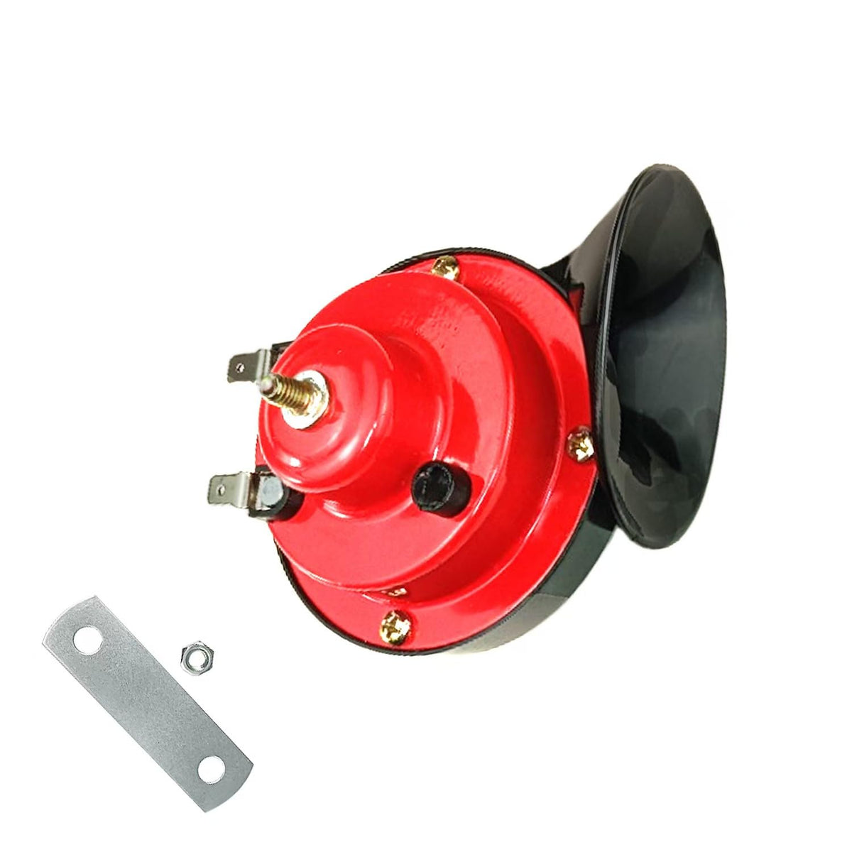 300DB Super Loud Train Horns，12V Loud Dual-Tone Waterproof Electric Snail Horn Kit