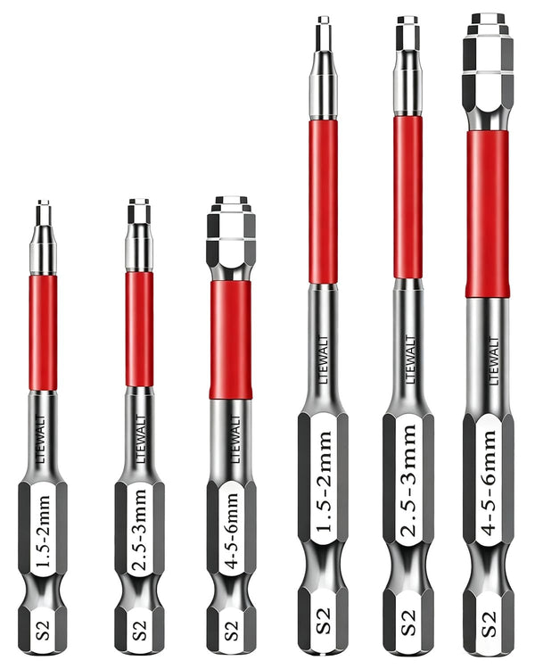 6Pcs Magnetic Hex Driver Bit Set, Multi-Size Hexagonal Shank Nut Driver Bits