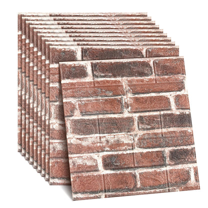10 Pcs 3D Wall Panels Peel and Stick Foam Faux Stone. Self-Adhesive Wallpaper