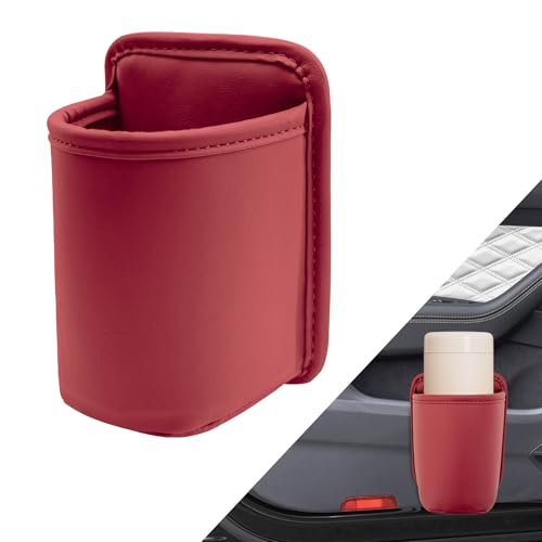 Leather Car Door Cup Holder Wide Mouth Opening, Automotive Accessories Water Bottle Organizer Mount