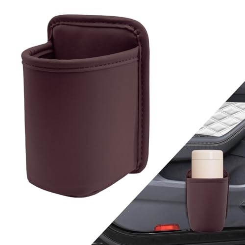 Leather Car Door Cup Holder Wide Mouth Opening, Automotive Accessories Water Bottle Organizer Mount