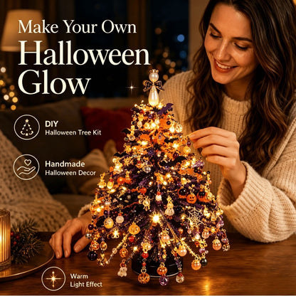LED DIY Beaded Christmas Tree Kit, Handmade Mini Desk Xmas Bead Art,