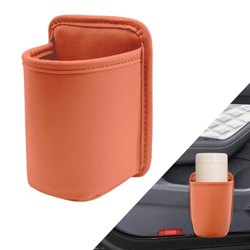 Leather Car Door Cup Holder Wide Mouth Opening, Automotive Accessories Water Bottle Organizer Mount