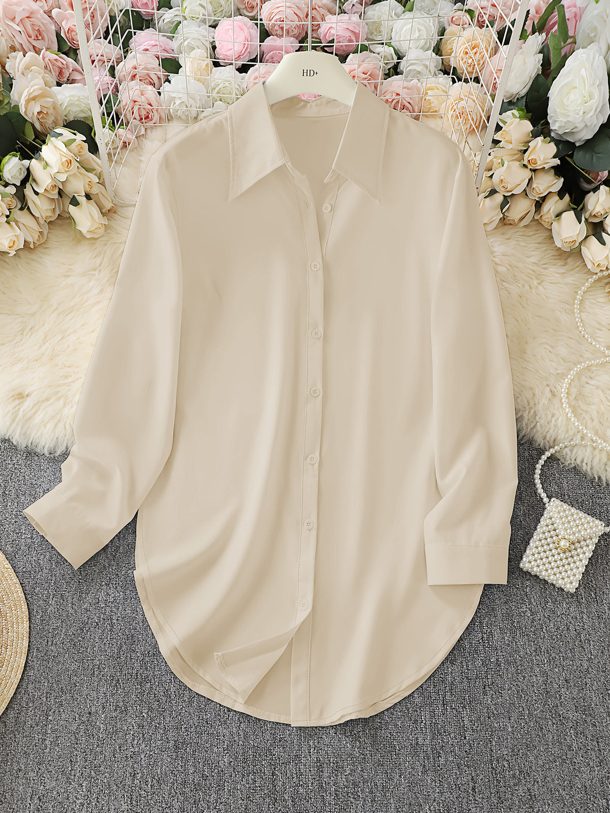 Women's Minimalist Asymmetric Long-Sleeve Shirt
