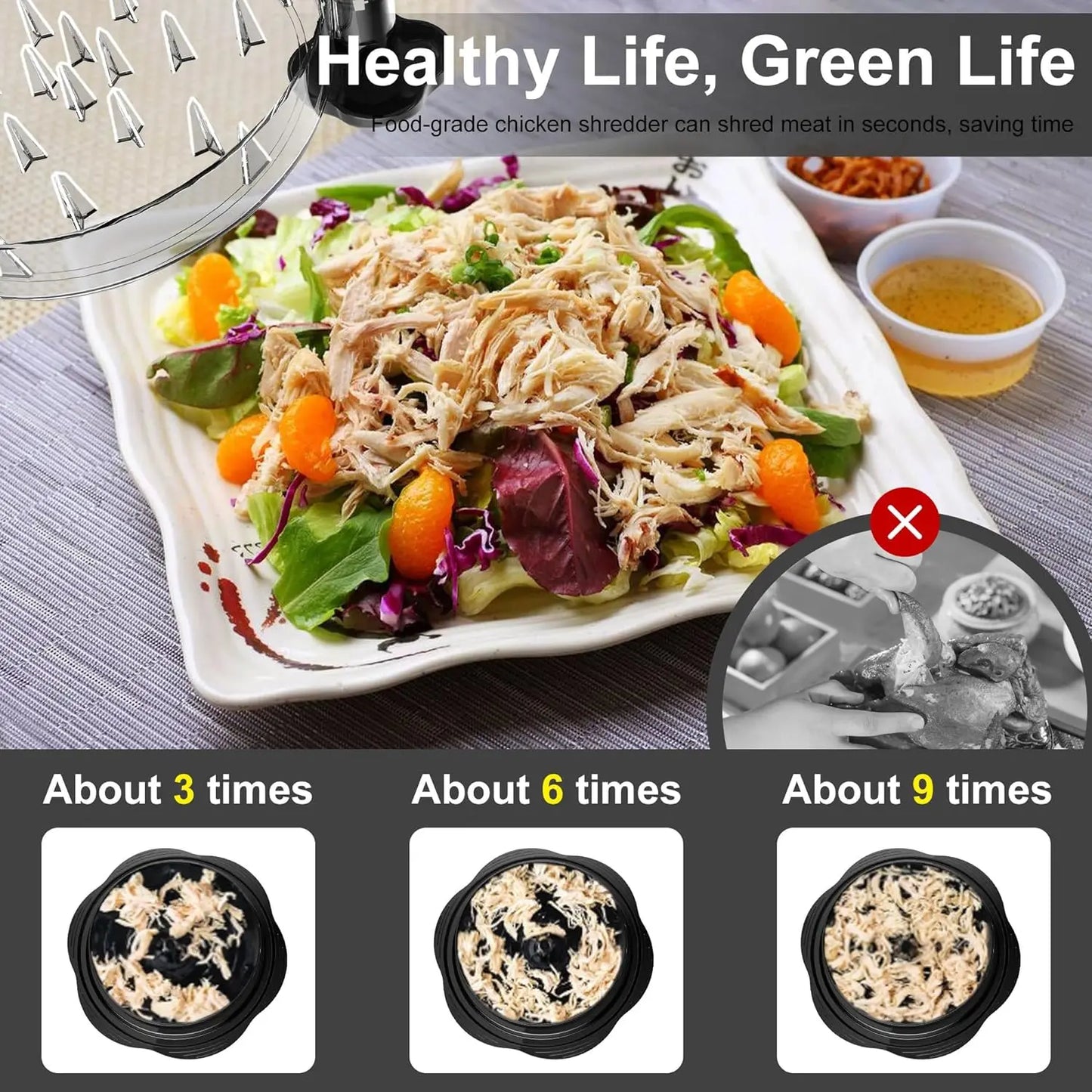 Visible Chicken Breast Meat Shredder with Strong Anti-Slip Bottom & Ergonomic Handle