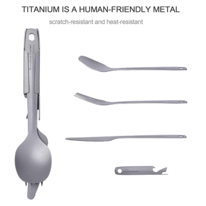Pure Titanium 4 Sets Outdoor Camping Tableware Tool
