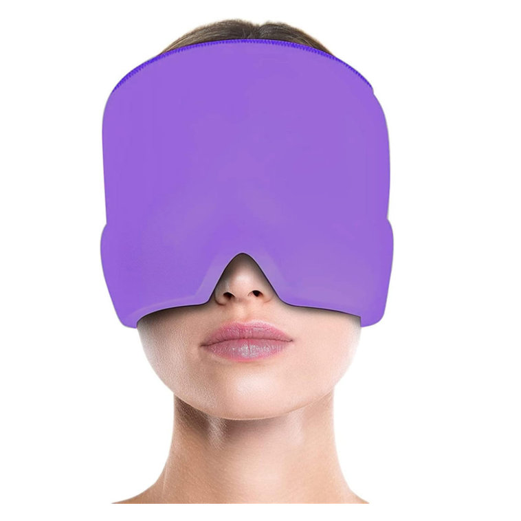 Headache Relief Hat Cold Therapy Ice Head Wrap Ice Pack Mask Cold Cap for Migraine Cap for Puffy Eyes