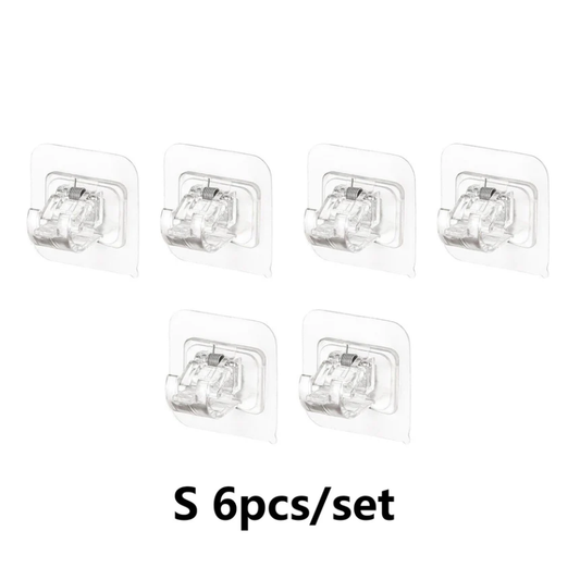 6-Pack Multipurpose Nail-Free Stick on Curtain Rod Hooks Hangers