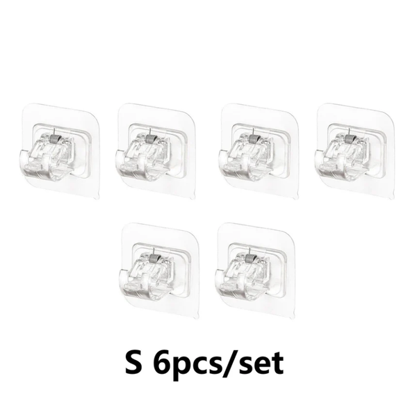 6-Pack Multipurpose Nail-Free Stick on Curtain Rod Hooks Hangers