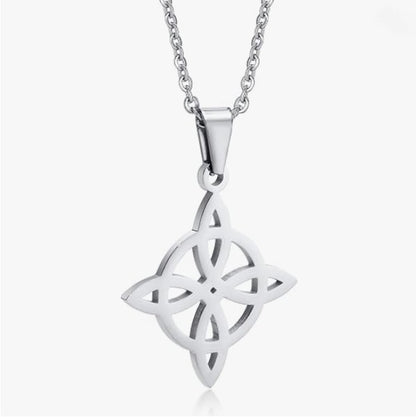 Witches Knot Necklace Stainless Steel Pagan Wiccan Symbol Pendant