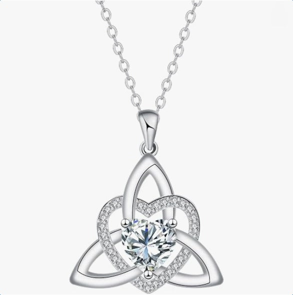Celtic Knot Heart Necklace for Women Hypoallergenic Irish Celtic Jewelry