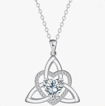 Celtic Knot Heart Necklace for Women Hypoallergenic Irish Celtic Jewelry
