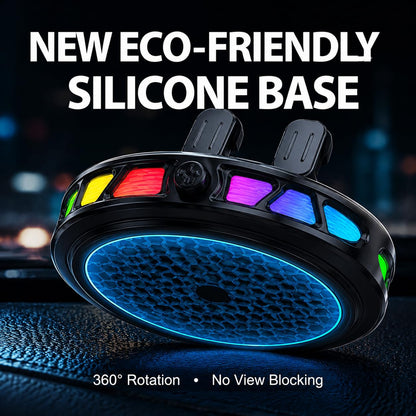360° Rotating Strong Suction Car Mount Charger with 7-Color RGB Light