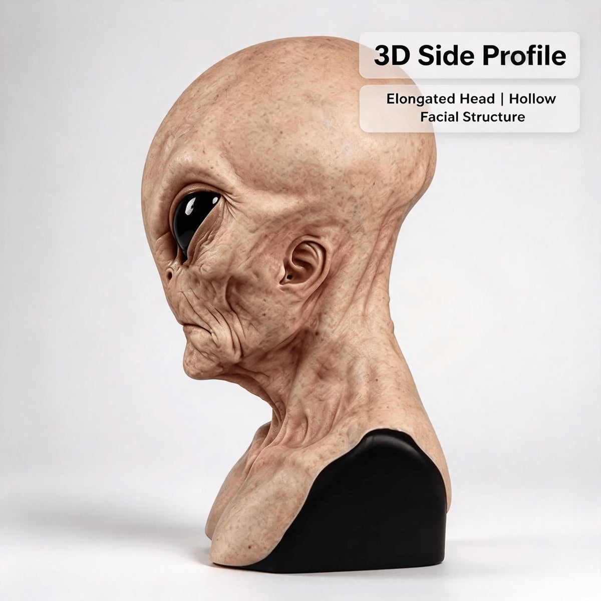 Realistic Area 51 Alien Full Head Latex Mask, Scary Creepy Prop for Adults Cosplay Costume Party