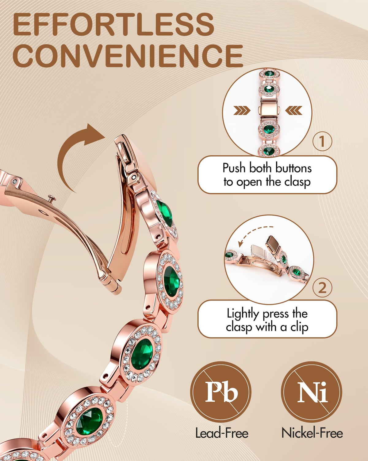 Pure Copper Bracelets for Women, with 3800 Gauss Neodymium Magnets & Dazzling Austrian Cut Crystals Stone