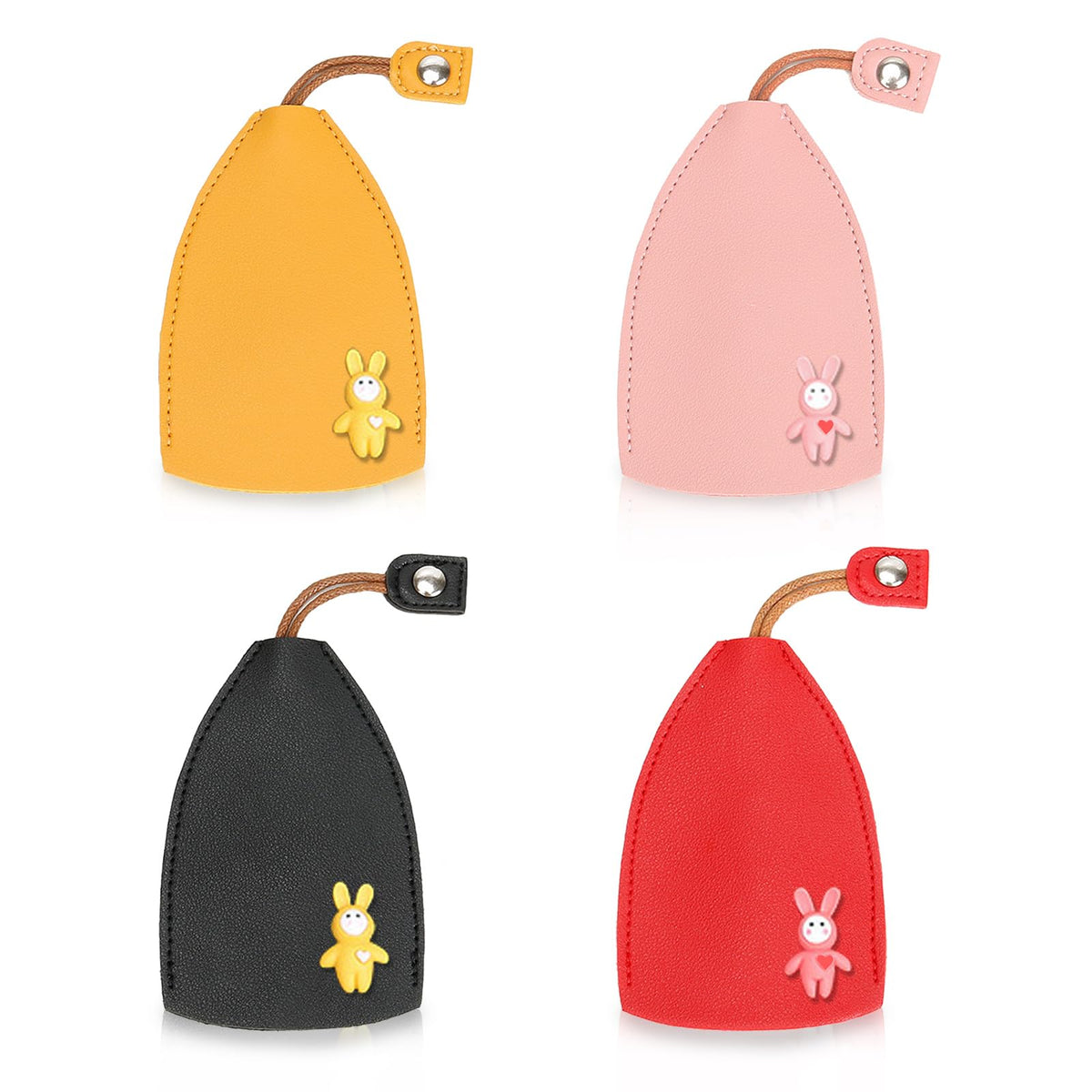4 PCS Cute Key Case Holder PU Leather Key Pouch
