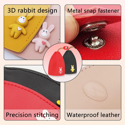 4 PCS Cute Key Case Holder PU Leather Key Pouch